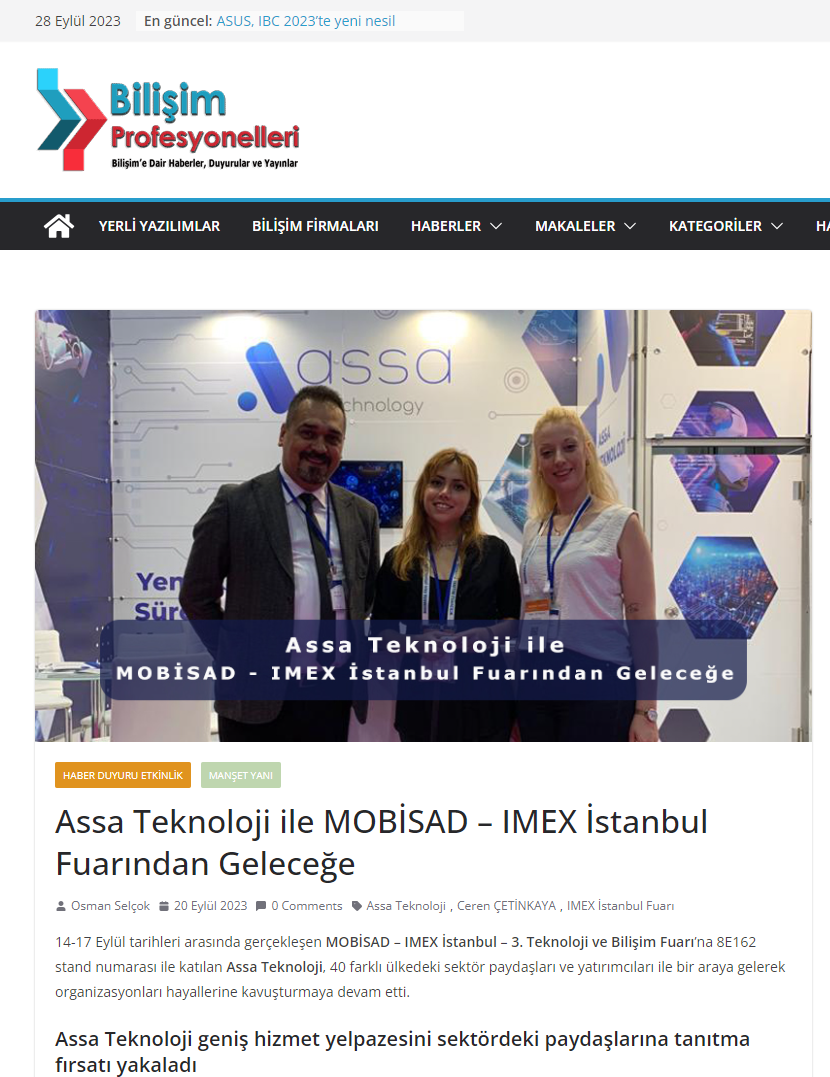 Assa Teknoloji ile MOBİSAD – IMEX İstanbul Fuarından Geleceğe